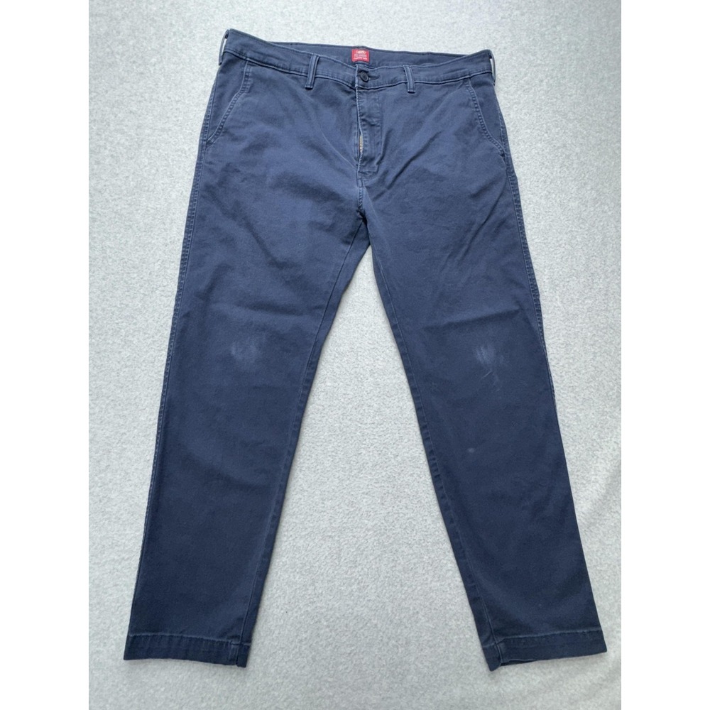 Levis XX Chino Pants Mens 38x32 (Actual 36x30) Navy Blue Standard‎ Taper Stretch
